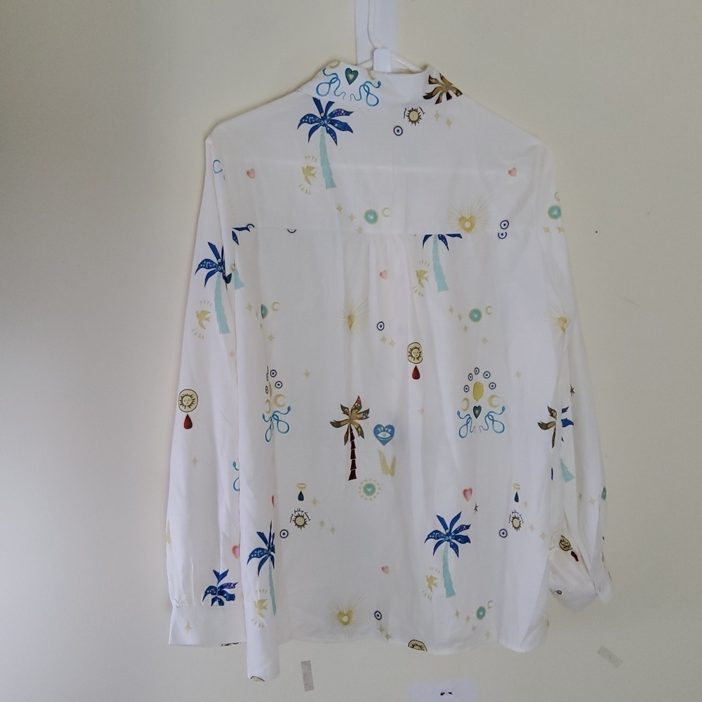 Never Fully Dressed Tropical Print Womans Shirt Size L - Picture 6 of 8